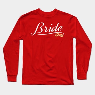 Bride with Gold Rings Wedding Calligraphy Long Sleeve T-Shirt